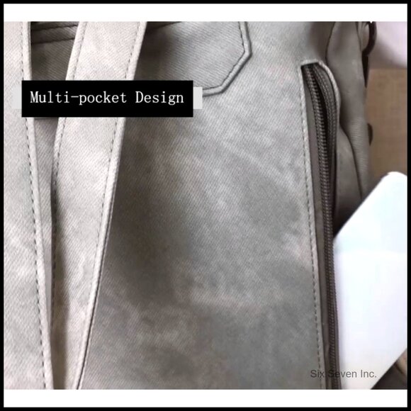 Leather Waterproof Anti-Theft Backpack Purse Convertible Shoulder Bag Minimal main image 4